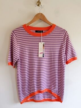 NWT Amazon Striped Short Sleeve Sweater